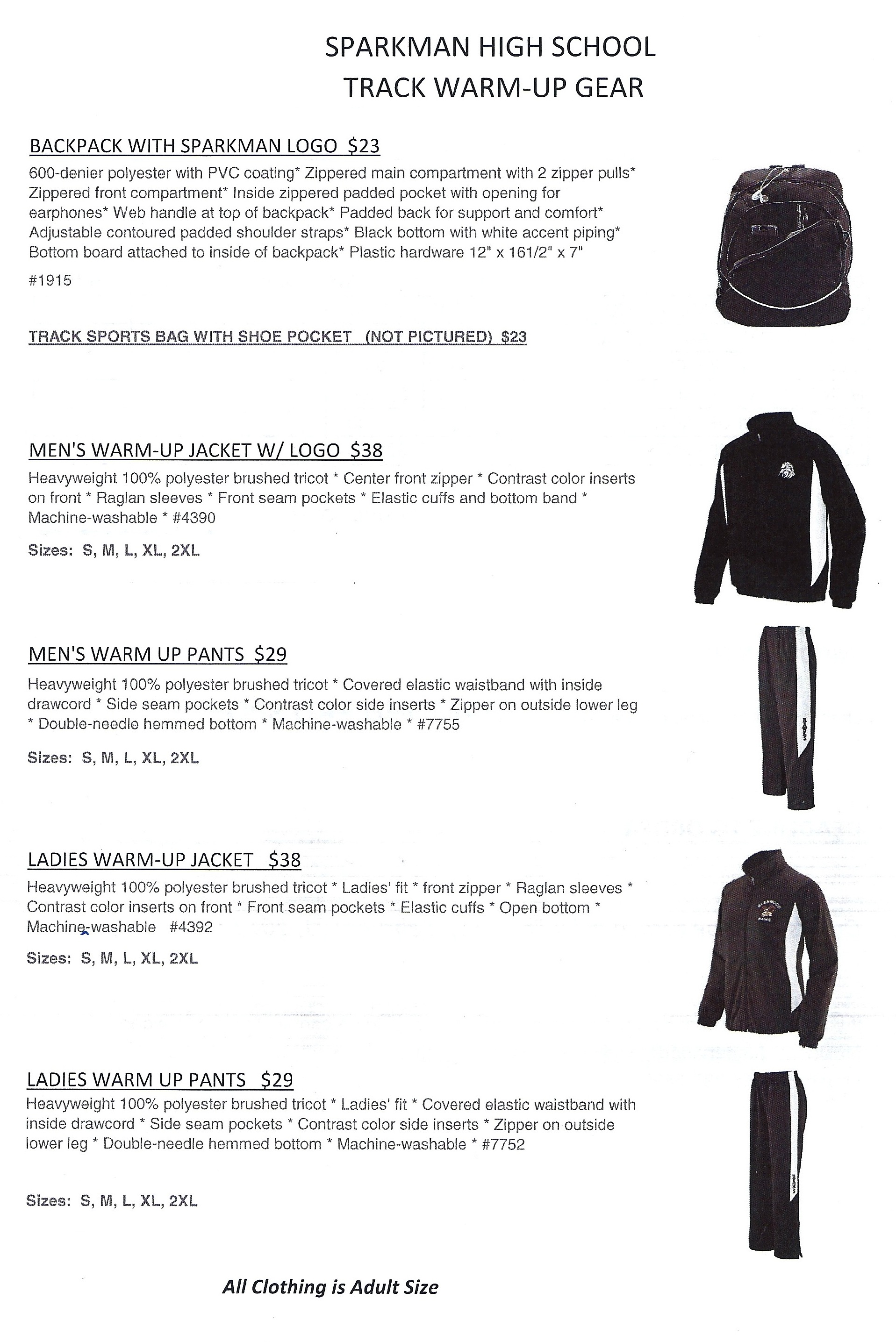 Scan of Catalogue page for gear.